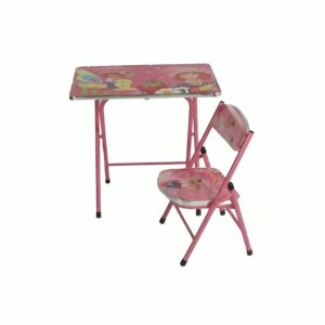 مكتب دراسي للاطفال مع كرسي كنقرو - وردي