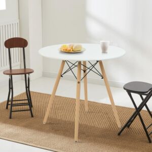 طاولة طعام كين - ابيض وبني