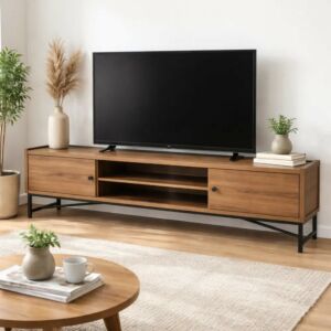 طاولة تلفزيون روكين 200 سم - خشبي فاتح