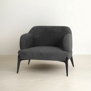 كرسي مفرد بذراعين سيمنث - رمادي غامق واسود