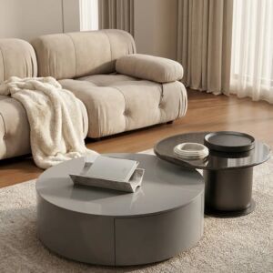 طاولة قهوة مودرن اليجانس - رمادي و أسود