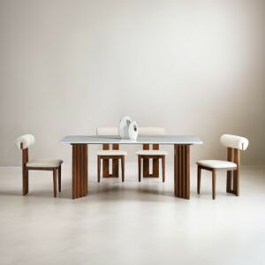 طاولة طعام ماندي 8 اشخاص 220 سم رخام طبيعي