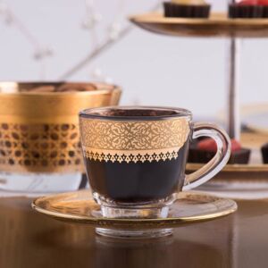 طقم فناجين قهوة تركية ل6 أشخاص قرطبة ذهبي