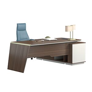  مكتب مع ملحق نيو تنلى 200 سم - بني وكريمي