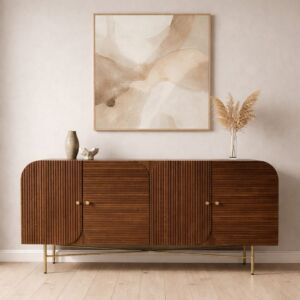 طاولة بوفيه خشب طبيعي نيرو - بابين - بني