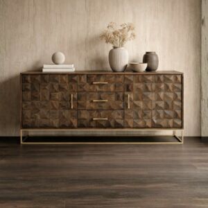 طاولة بوفيه خشب طبيعي لورو - بابين - بني غامق