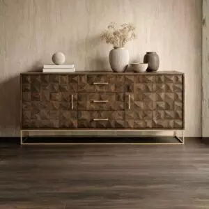 طاولة بوفيه خشب طبيعي لورو - بابين - بني غامق