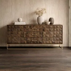 طاولة بوفيه خشب طبيعي لورو - بابين - بني غامق