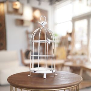 شمعدان معدني بيردي - ابيض