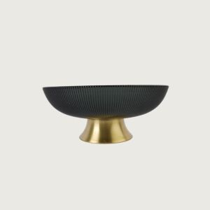 طبق تقديم جار - اسود وذهبي