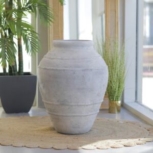 مركن زرع فخار فيرا - رمادي