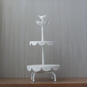 حامل كيك وحلويات 2 دور روزا