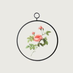 لوحة حائط وردة - اسود