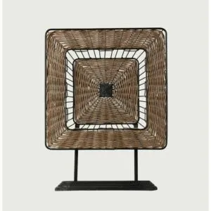 تحفة فنية على شكل طاولة من الخزف الأخاذ شكل مربع لون ذهبي أسود 