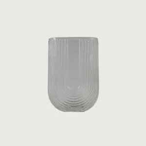 فازة زجاج شفاف اليك