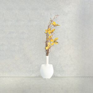 فرع شكل فراشات فلورنس - اصفر - 12 قطعة