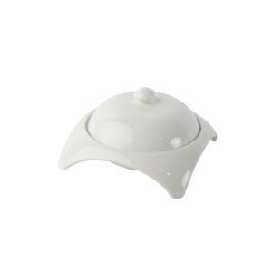 زبدية بورسلان بالغطاء 20 سم - ابيض