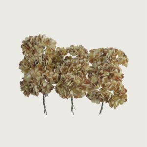 ورد إليس صناعي صغير - بني وبيج - 12 قطعة