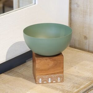 طبق تقديم اخضر دائري