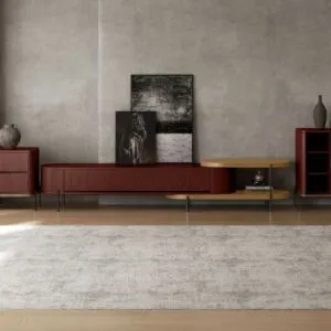 طاولة تلفزيون من مجموعة مفتاحة عسير - برغندي