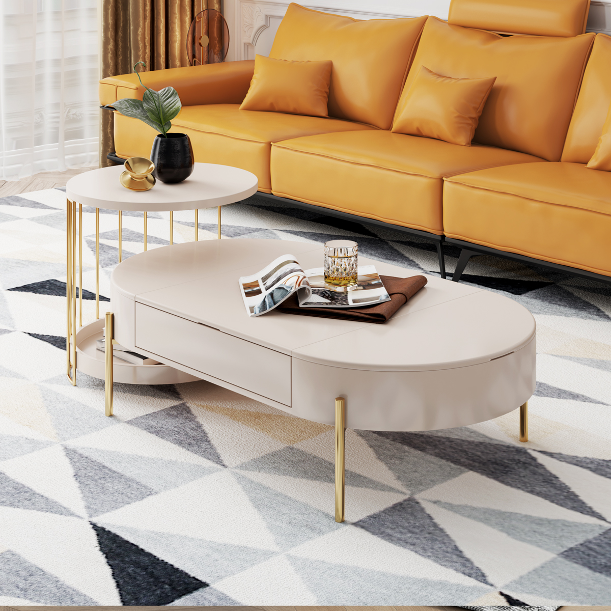 

طاولة قهوة ريليف - بيج فاتح