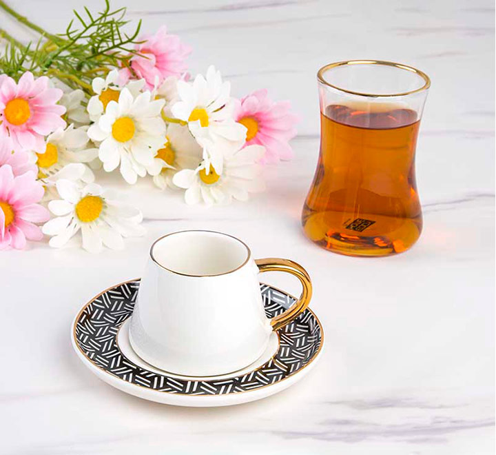 

طقم شاي وقهوة فيتو - ابيض واسود