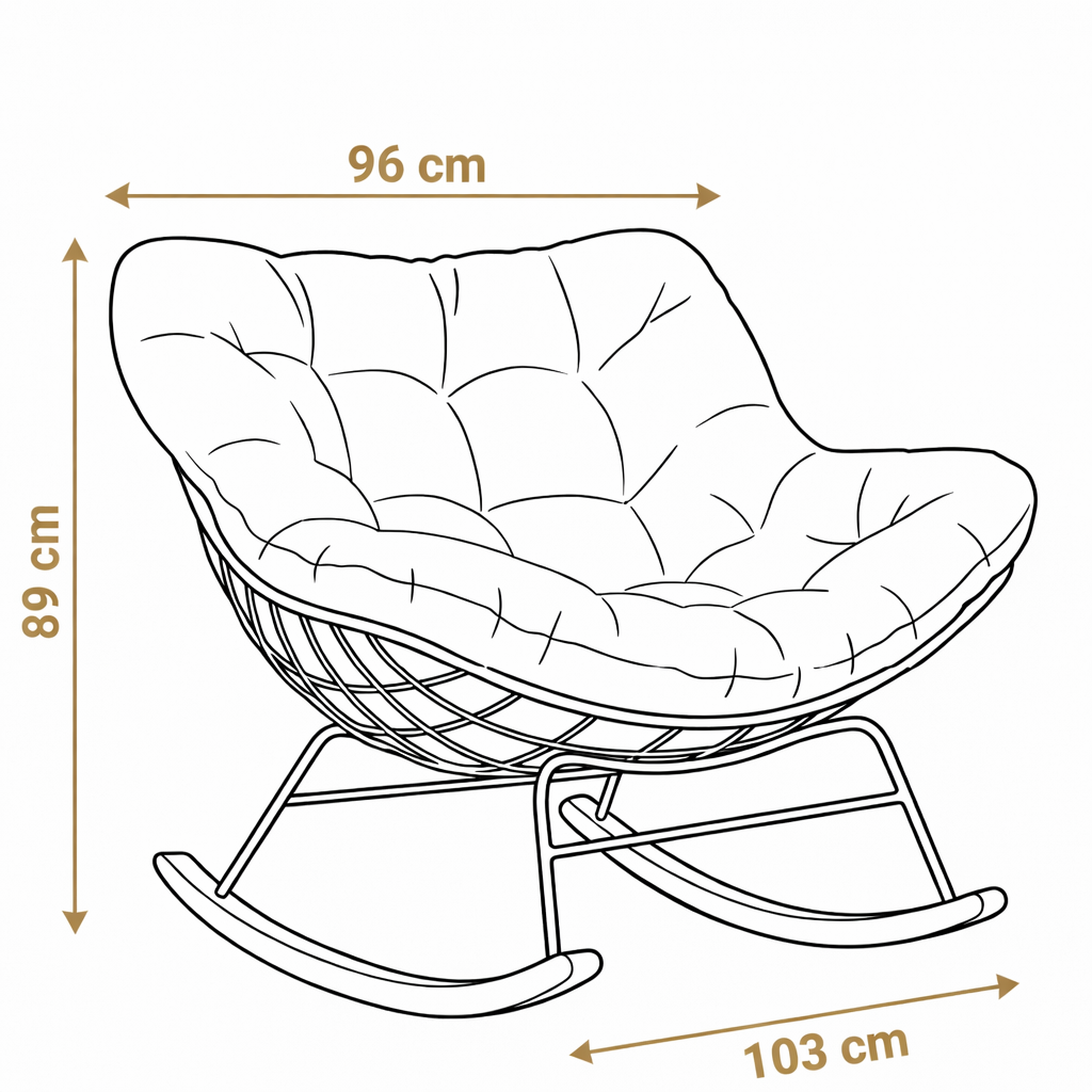 كرسي استرخاء هزاز كوتون كلاود - بيج غامق