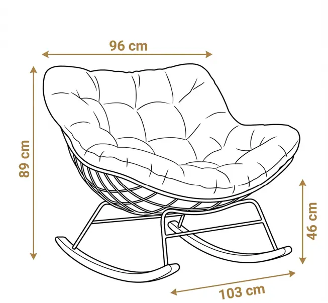 كرسي استرخاء هزاز كوتون كلاود - رمادي فاتح واسود
