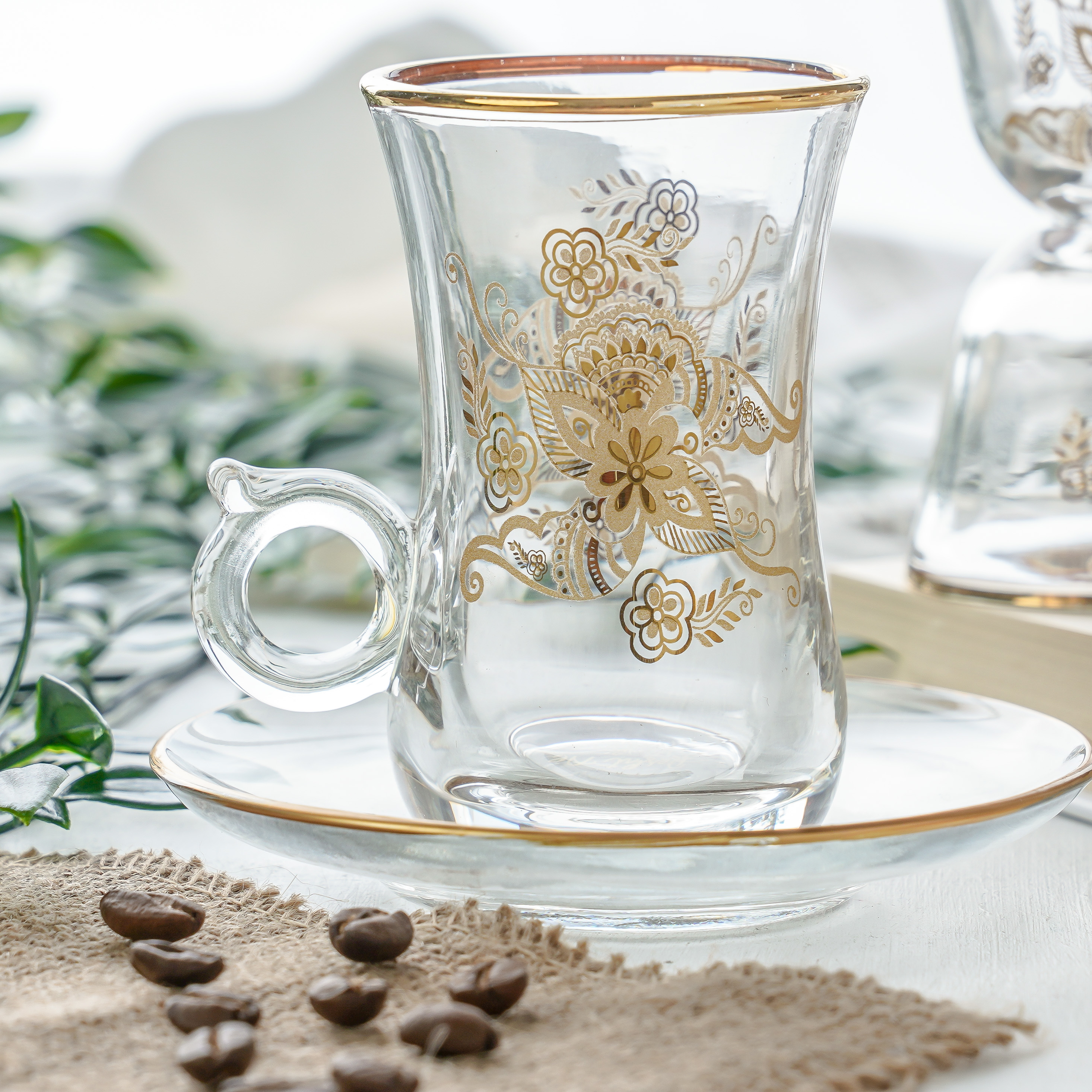 

طقم شاي وقهوة ل 6 أشخاص كالمار- عسلي