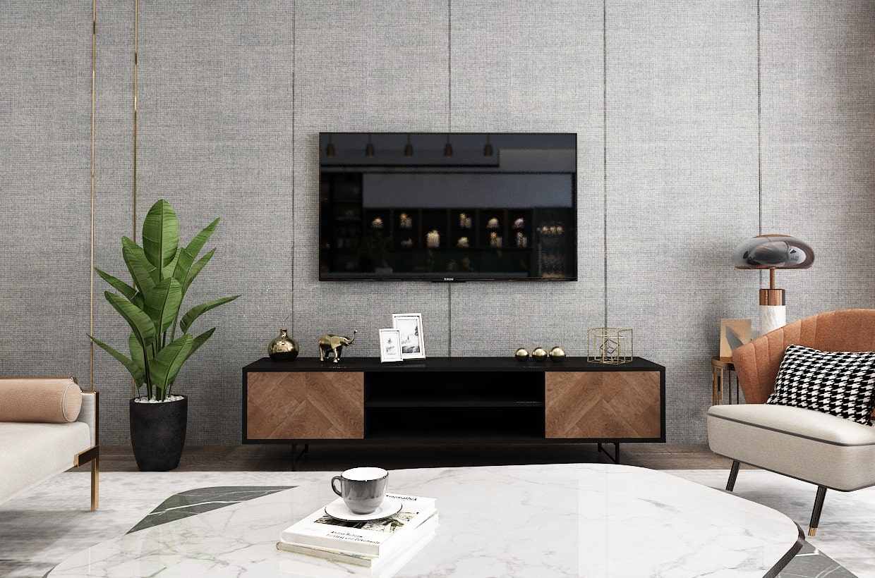 

طاولة تلفزيون ريكاهان - بني واسود