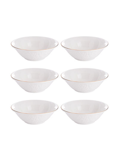 

طقم سلطانيات 6 قطعة أبيض ذهبي 7 بوصة