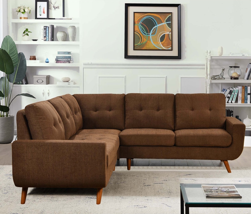 

كنبة زاوية روبيكل حرف L - بني