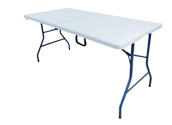 طاولة فايبر مستطيلة قابلة للطي 125*74*74 ابيض 