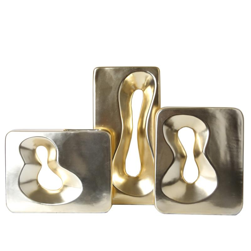 

فازة ذهبية مربعة كلارا - وسط