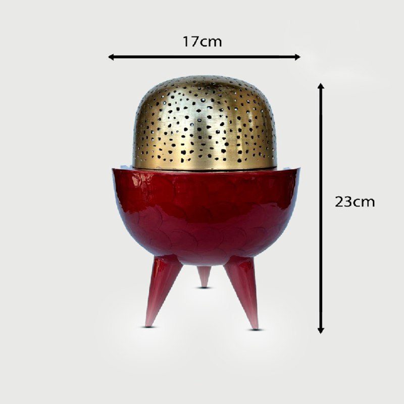 

طقم تقديم مع مبخرة انامل كلاسي - احمر , مقاس وسط, 9794