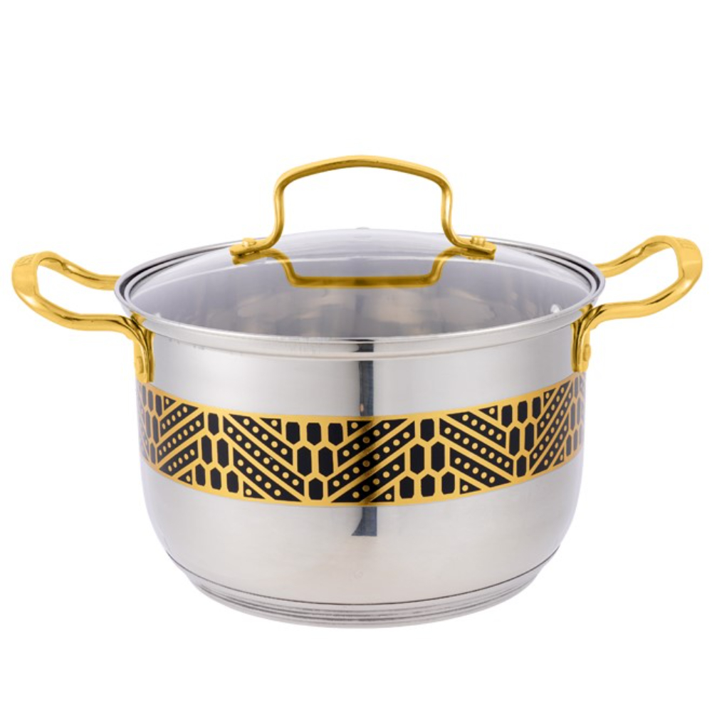 

قدر ستانلس ستيل من ترست برو - مقاس 22 سم - فضي وذهبي وأسود