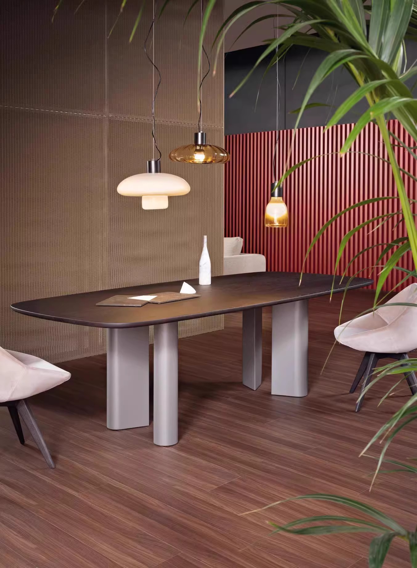 

طاولة طعام خشب سالار 8 أشخاص - بني ورمادي