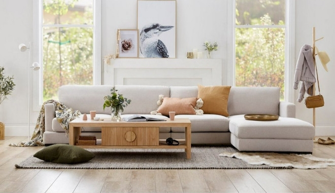 

كنب زاوية شكل حرف L كينوا - بيج