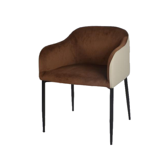 كرسي مقهى قماشي متميز باللون البني