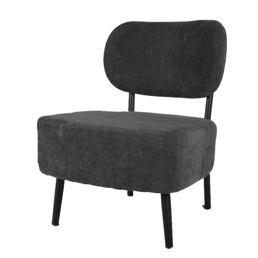 كرسي مقهى قماشي متميز باللون الرمادي