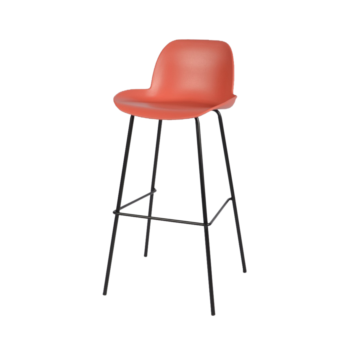 كرسي مرتفع فايبر متميز باللون البرتقالي